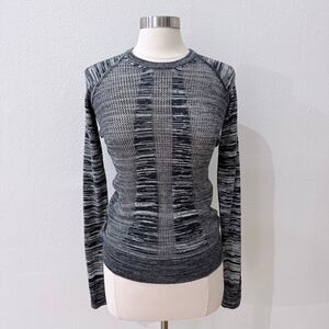 Faith Connexion Women's Size XS Black Gray Wool Silk Blend Long Sleeve Shirt Top